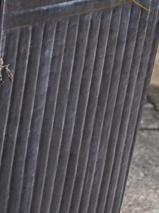 Three Tall Ribbed Zinc Planters