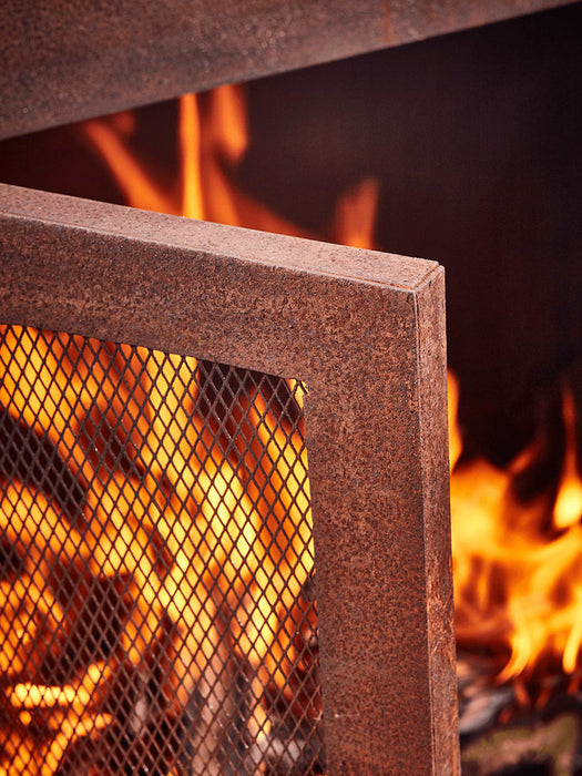 Rusty Outdoor Woodburner - Square