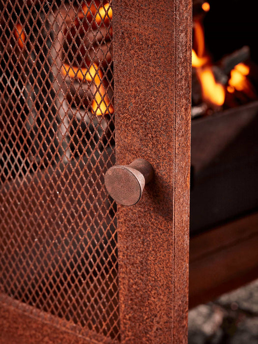 Rusty Outdoor Woodburner - Square