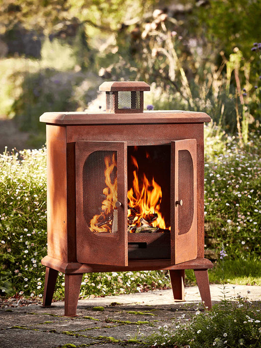 Rusty Outdoor Woodburner - Square
