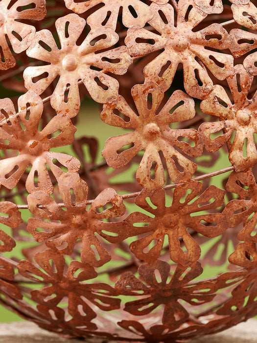 Rusty Filigree Flower Ball