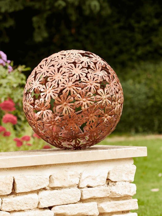 Rusty Filigree Flower Ball