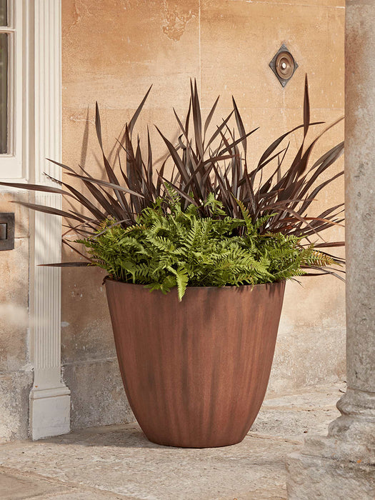 Large Rust Effect Planter