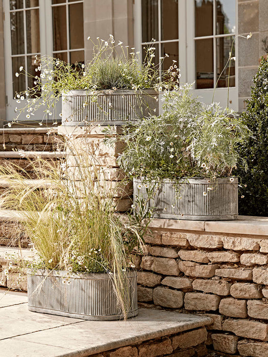Three Fluted Zinc Troughs