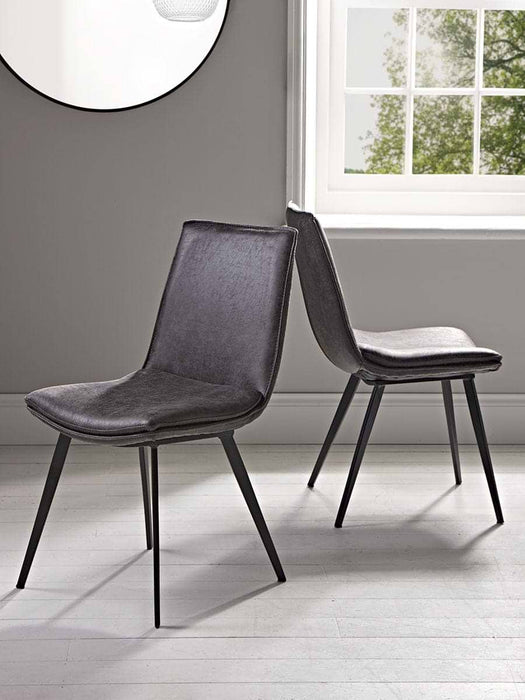 Williamsburg Carbon Faux Leathe Upholstered Dining Chairs - Set of 2