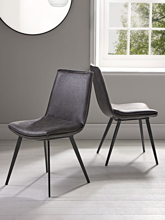 Williamsburg Carbon Faux Leathe Upholstered Dining Chairs - Set of 2