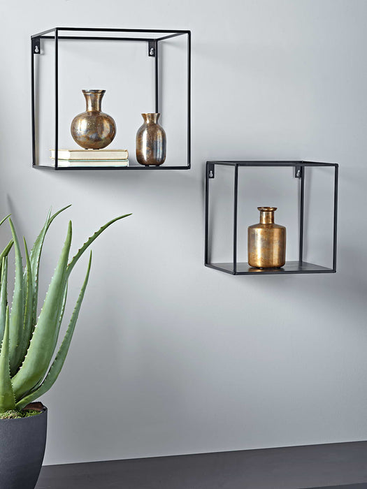 Two Industrial Cube Shelves