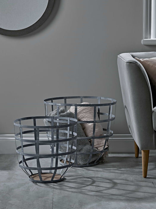 Two Aged Metal Baskets