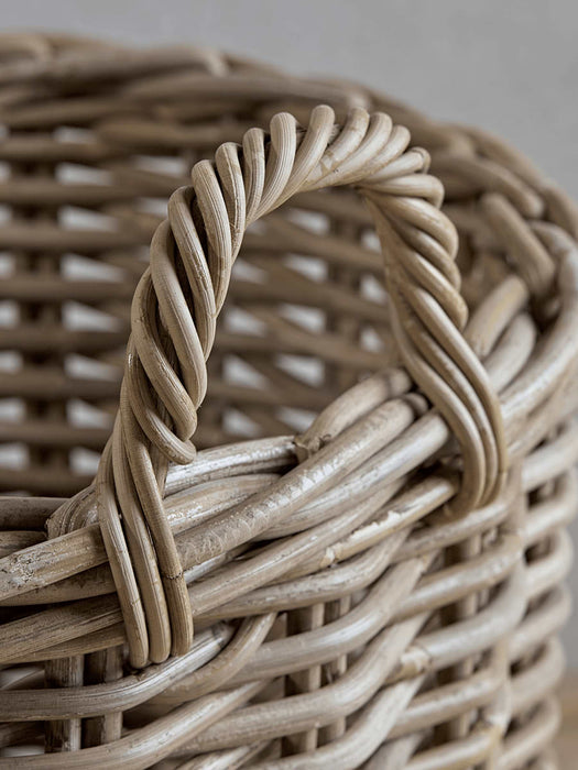 Two Round Rattan Baskets