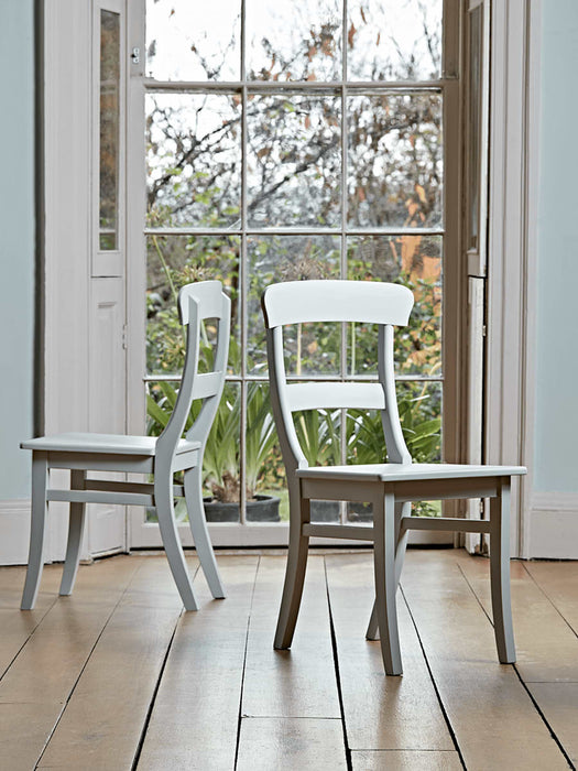 Two Soft Grey Dining Chairs