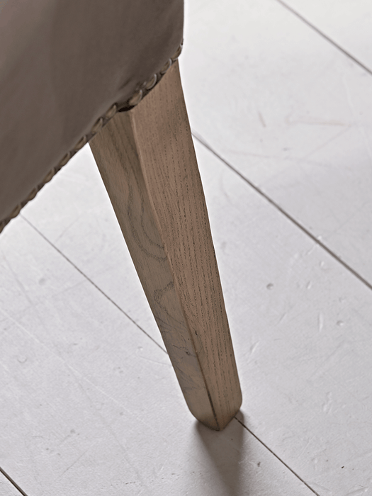 Two Studded Velvet Dining Chairs - Grey Velvet