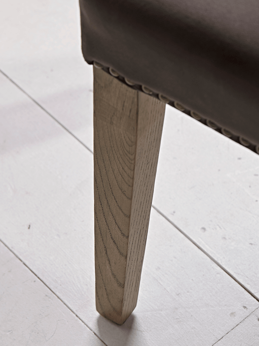 Two Studded Velvet Dining Chairs - Grey Velvet