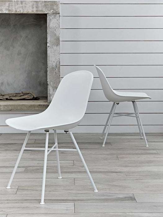 Two Arla Dining Chairs - White