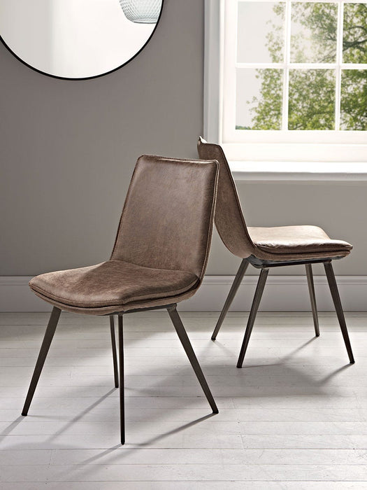 Williamsburg Tan Faux leather Upholstered Dining Chair - Set of 2