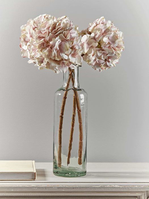 Three Faux Vintage Blush Hydrangeas