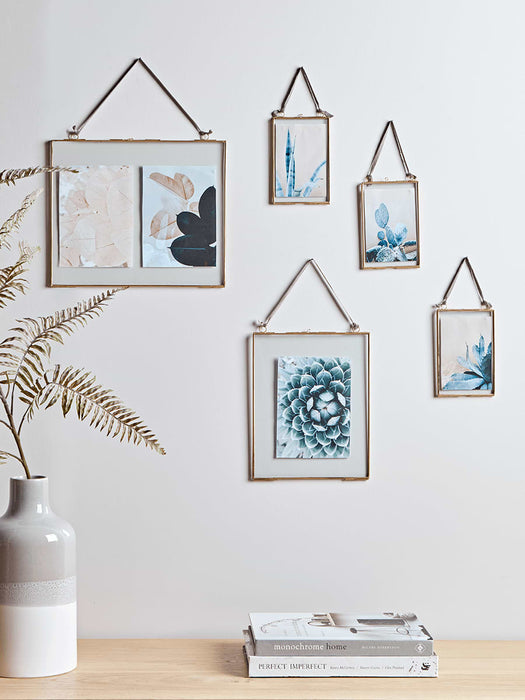 Three Delicate Hanging Frames - Brass