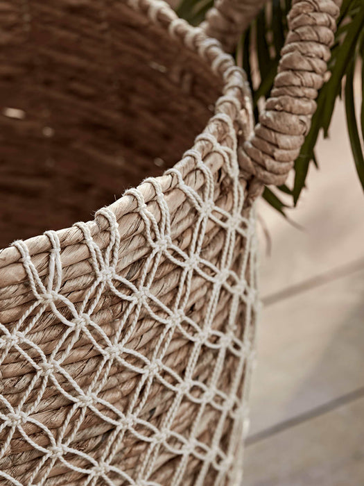 Three Natural & White Artisan Baskets