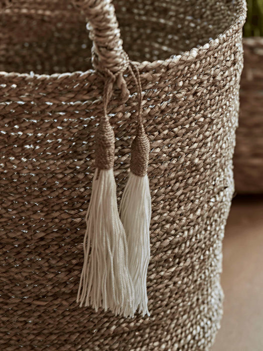 Three Natural & White Artisan Baskets
