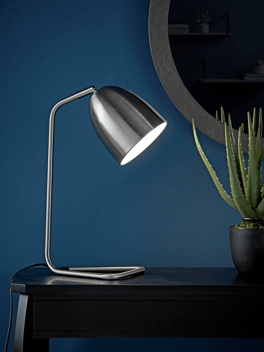 Arched Nickel Desk Lamp