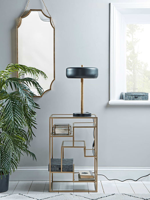Black & Brass Club Table Lamp