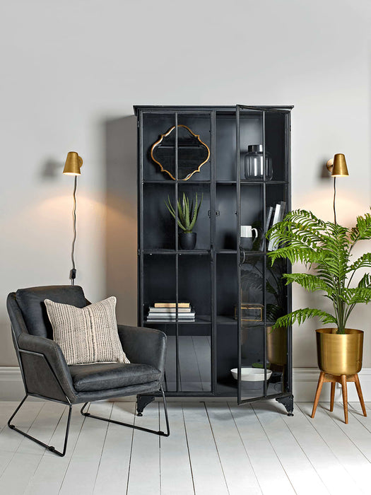 Black Vintage Style Leather Armchair
