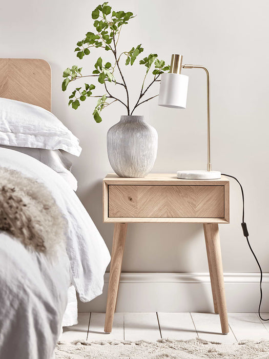 Chevron Oak Side Table
