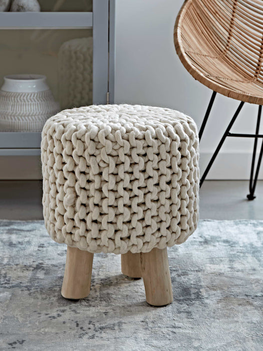 Chunky Knit Mini Stool