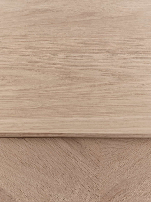 Chevron Oak Storage Console Table