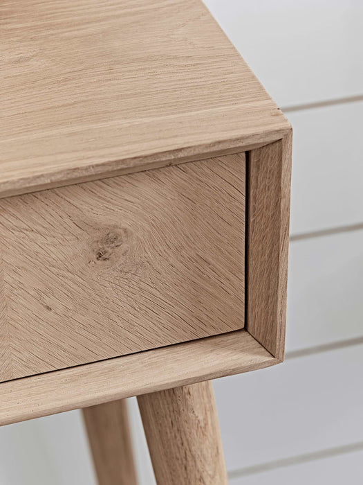 Chevron Oak Storage Console Table