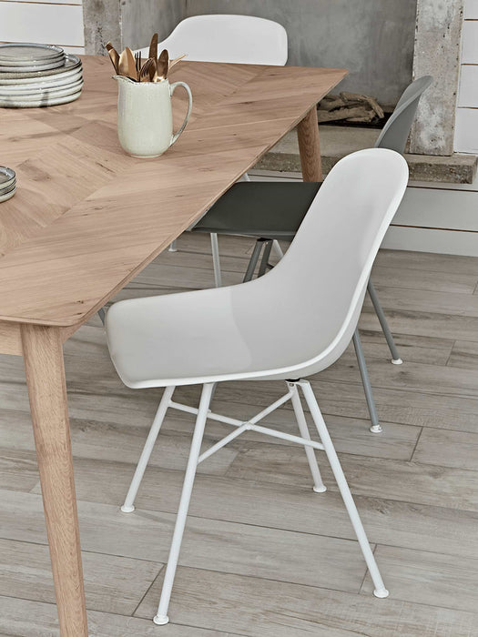 Two Arla Dining Chairs - White