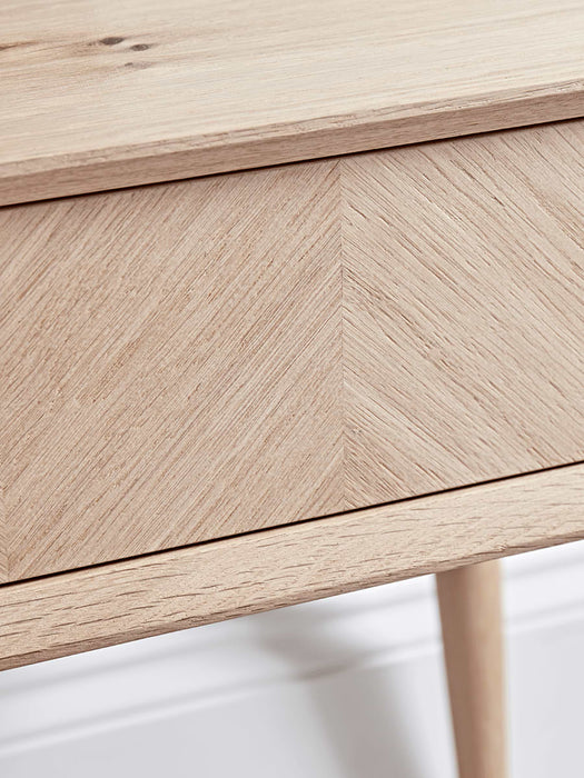 Chevron Oak Side Table