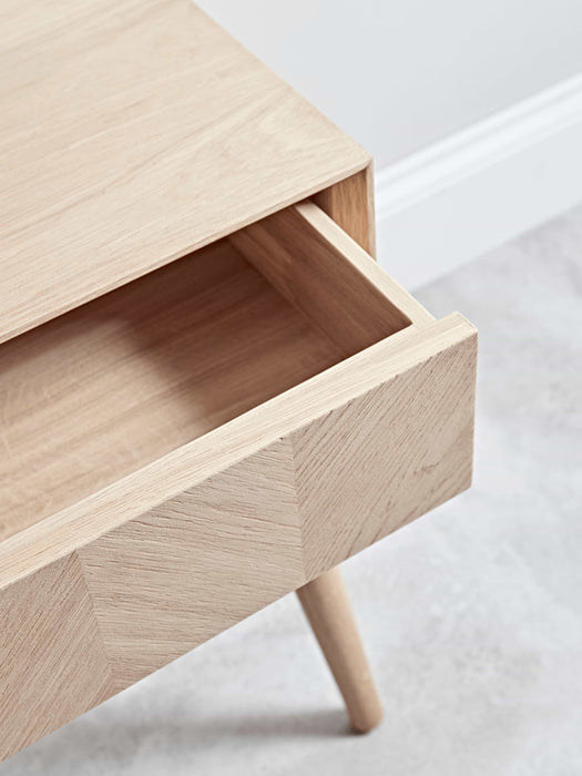 Chevron Oak Side Table