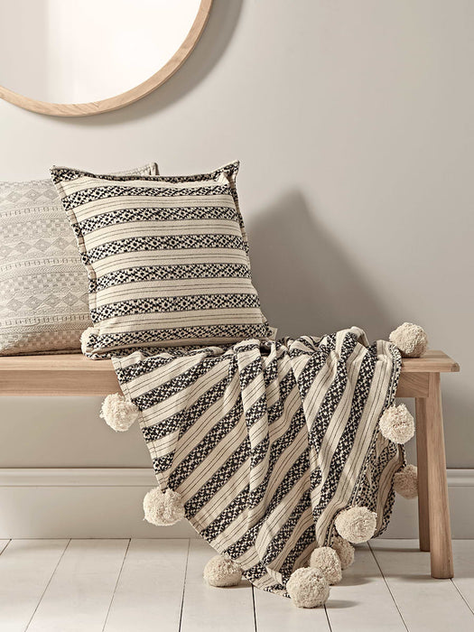 Ciro Pom Pom Cushion - Black