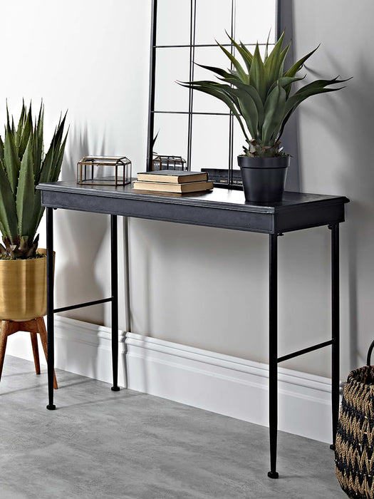 Antiqued Metal Console Table