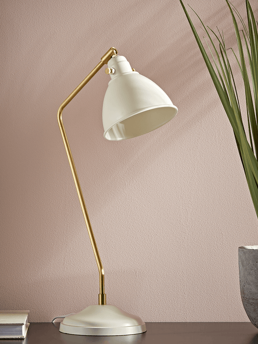 Cream & Brass Desk Lamp
