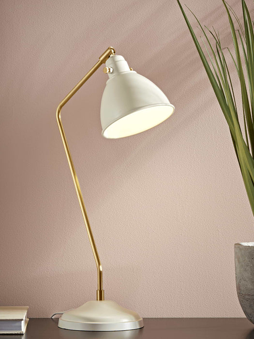 Cream & Brass Desk Lamp