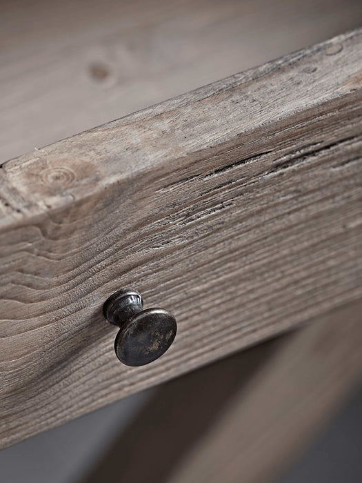 Distressed Cross Leg Bedside Table