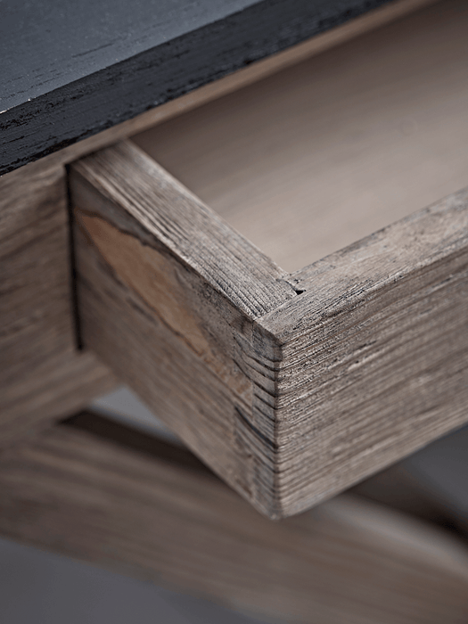 Distressed Cross Leg Bedside Table