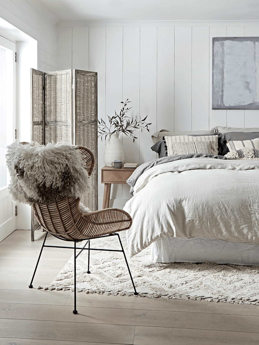 Flat Rattan Wing Chair - Natural