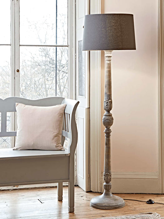 Elegant Grey Wooden Floor Lamp