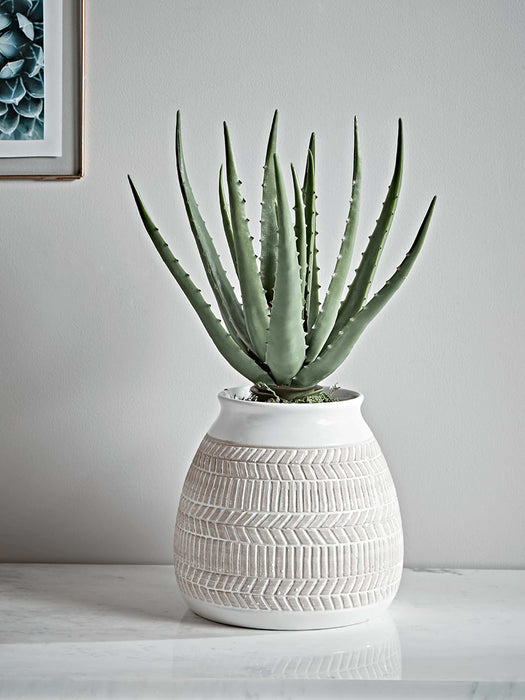 Embossed Glazed Planter