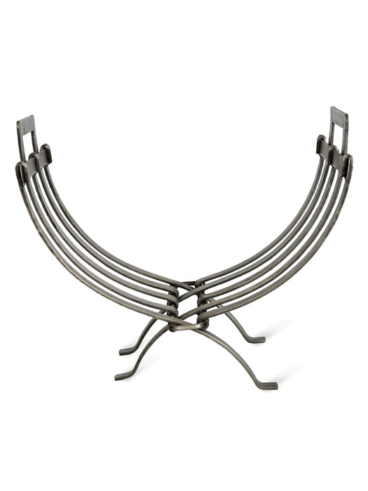 Burnished Steel Folding Log Holder