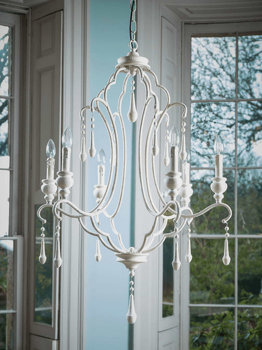 Grand Antique White Chandelier