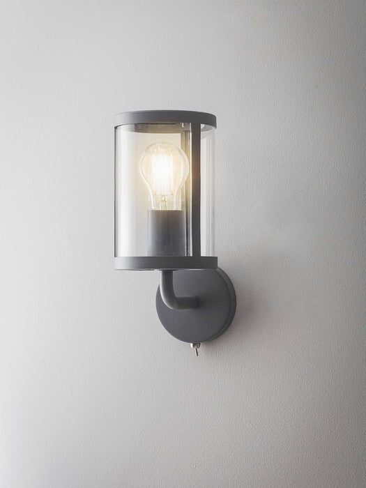 Grey & Glass Wall Light