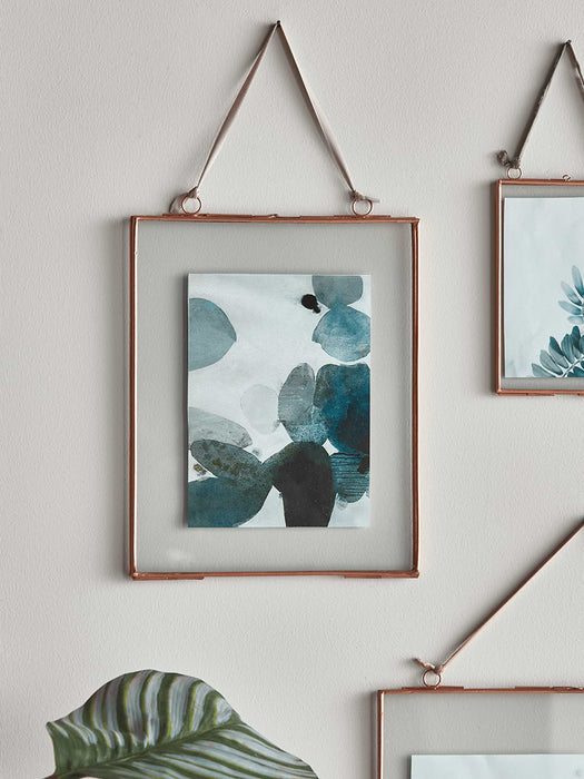 Delicate Hanging Glass Frame - Copper