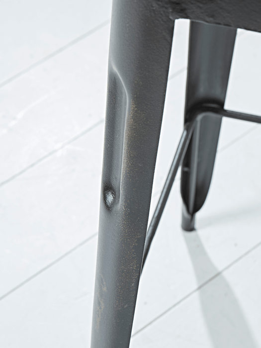 Antiqued Metal Backed High Stool