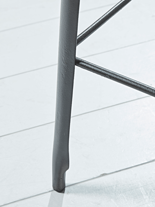 Antiqued Metal Backed High Stool