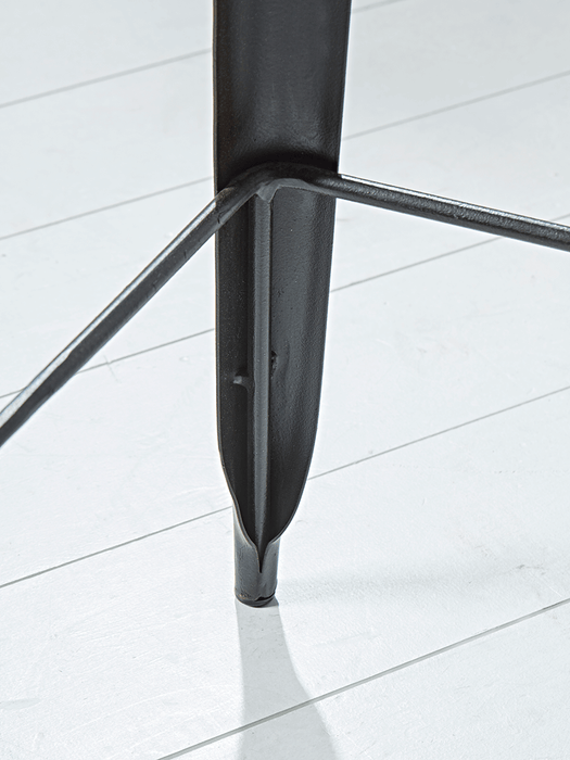 Antiqued Metal Backed High Stool