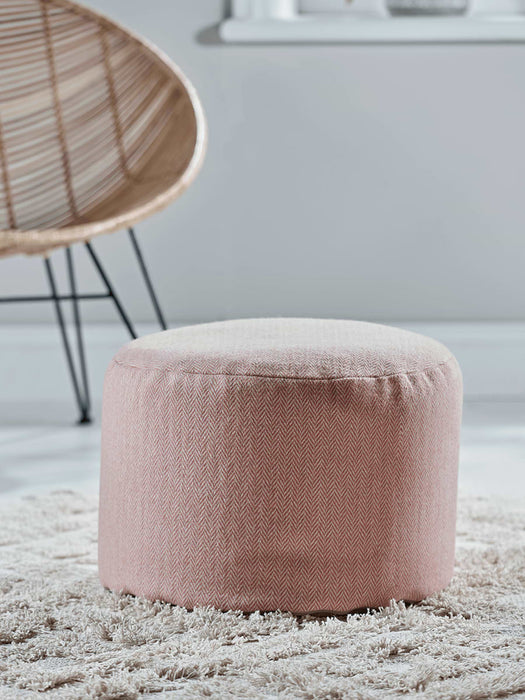 Herringbone Wool Pouffe - Blush