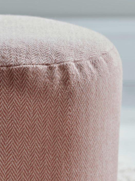 Herringbone Wool Pouffe - Blush